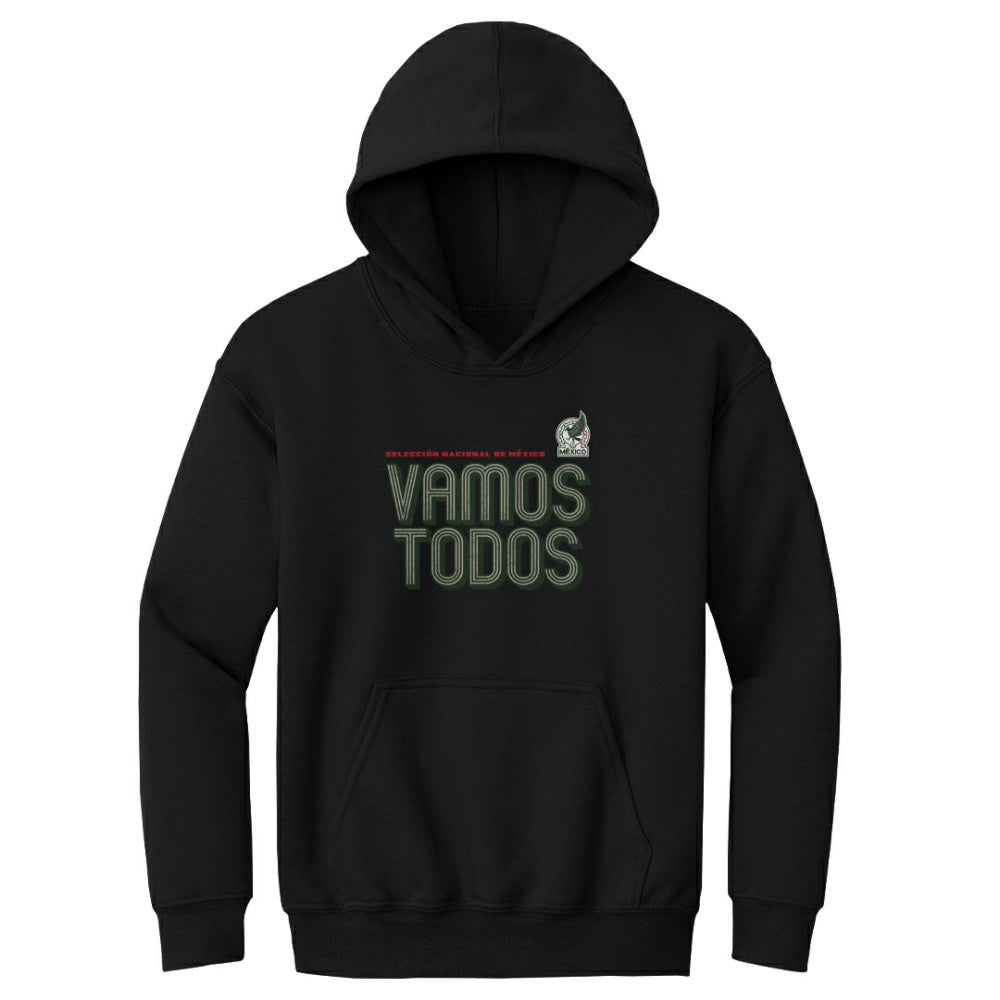 Mexico National Team 500 Level Youth Vamos Todos Inline Bold Pullover Hoodie - Black