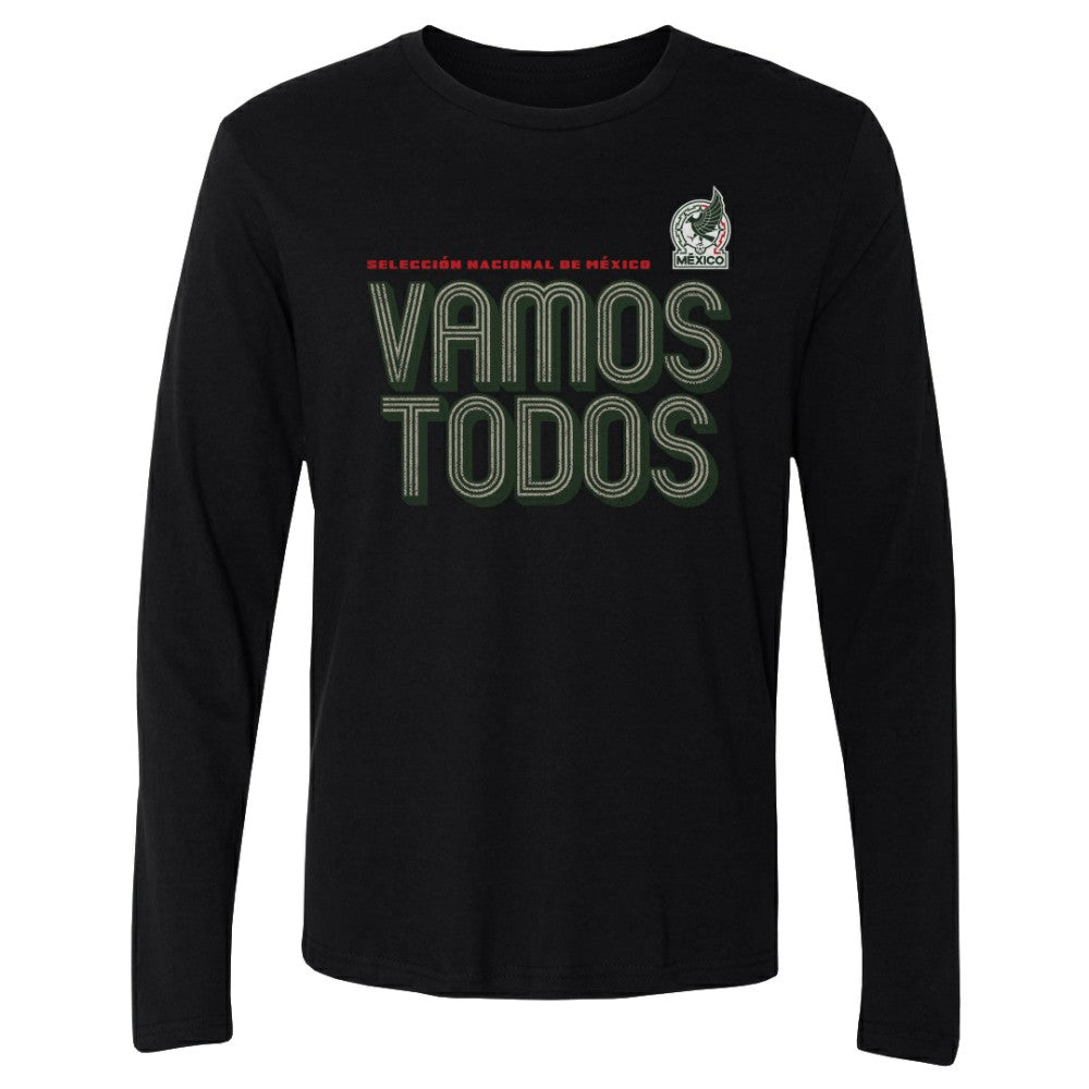 Mexico National Team 500 Level Vamos Todos Inline Bold Long Sleeve T-Shirts - Black