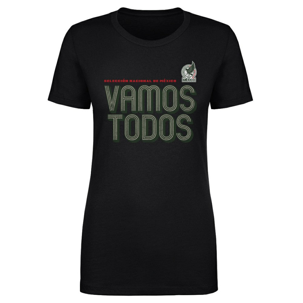 Mexico National Team 500 Level Women's Vamos Todos Inline Bold T-Shirts - Black