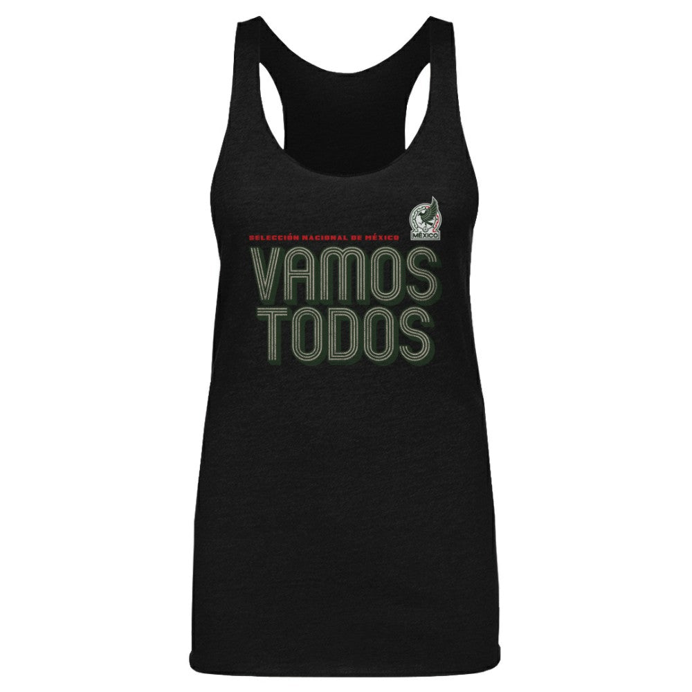 Mexico National Team 500 Level Women's Vamos Todos Inline Bold Tri-Blend Tank Top - Black