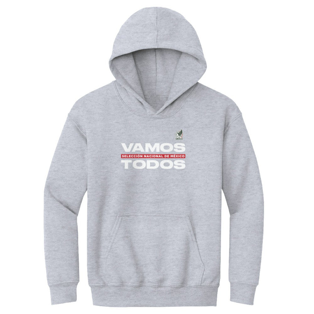 Mexico National Team 500 Level Youth Vamos Todos Pullover Hoodie - Gray