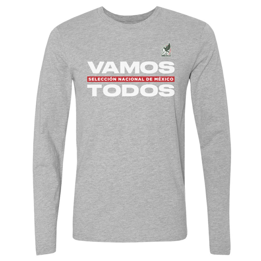 Mexico National Team 500 Level Vamos Todos Long Sleeve T-Shirts - Heather Gray