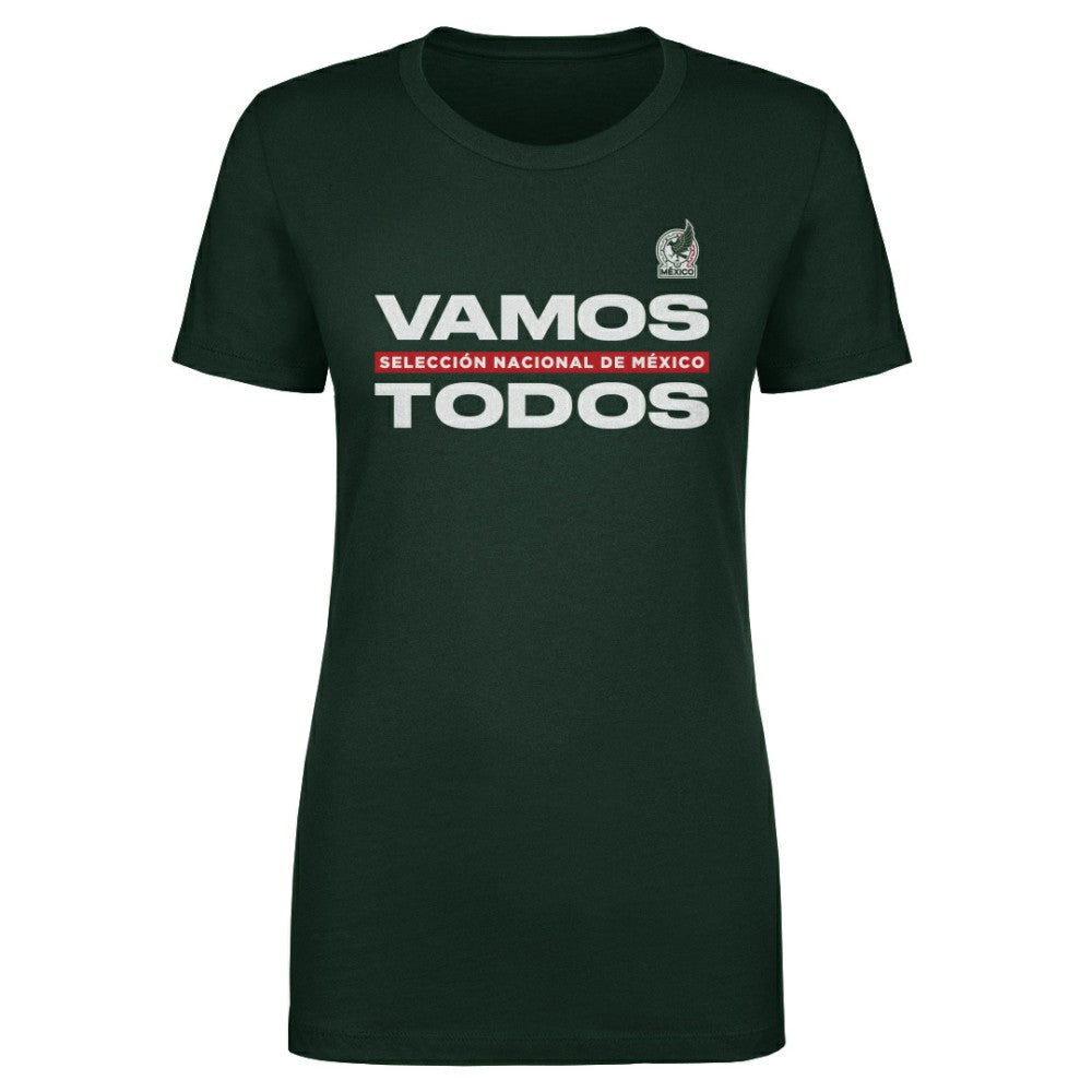 Mexico National Team 500 Level Women's Vamos Todos T-Shirts - Dark Green