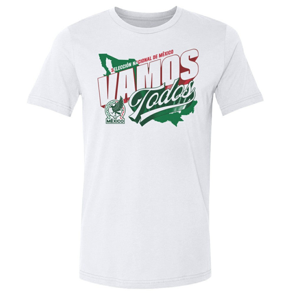 Mexico National Team 500 Level Vamos Todos Country Cotton T-Shirts - White
