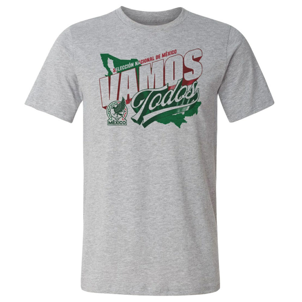 Mexico National Team 500 Level Vamos Todos Country Cotton T-Shirts - Heather Gray