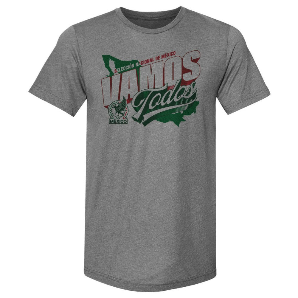 Mexico National Team 500 Level Vamos Todos Country Premium Tri-Blend T-Shirts - Gray