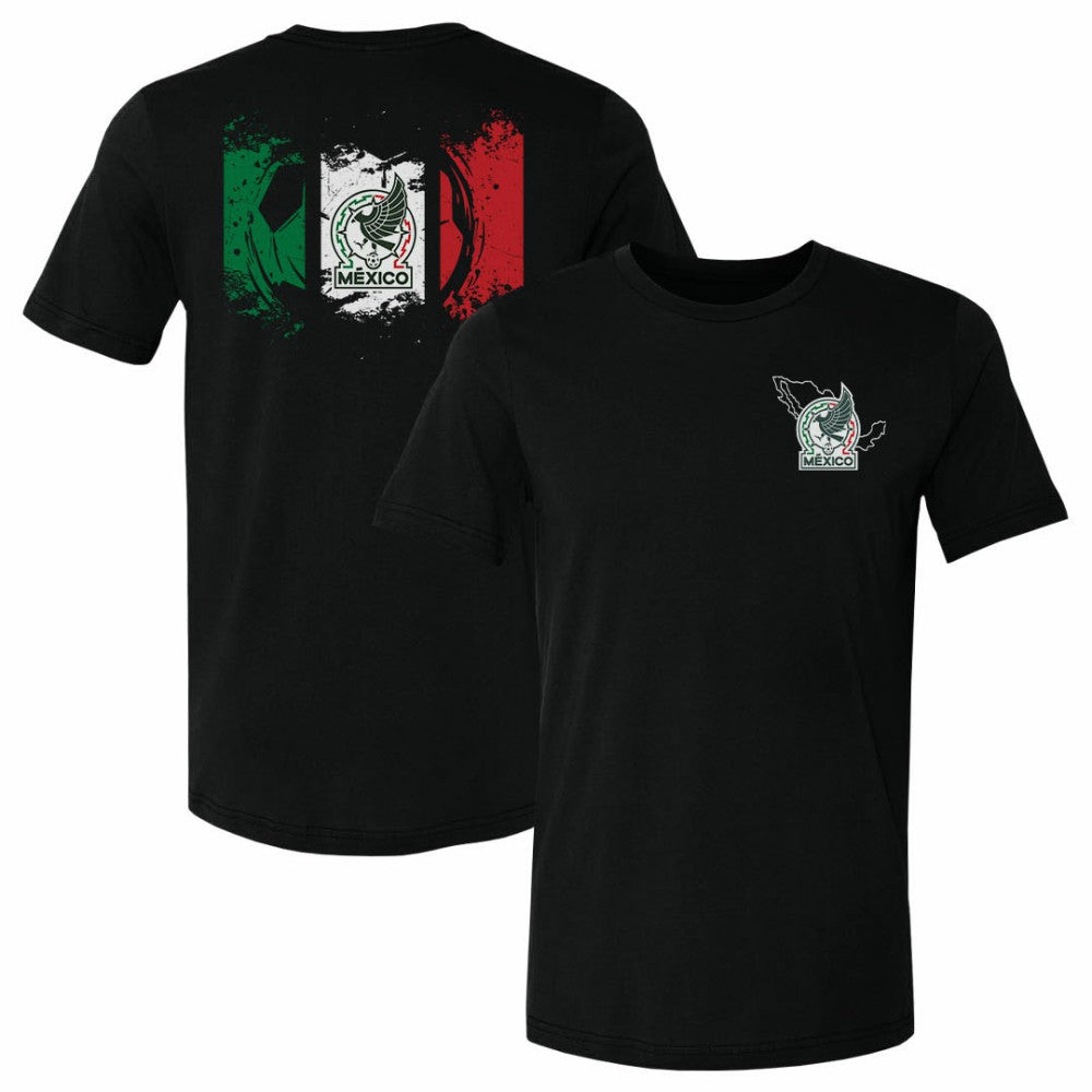 Mexico National Team 500 Level Grunge Flag F&B T-Shirts - Black