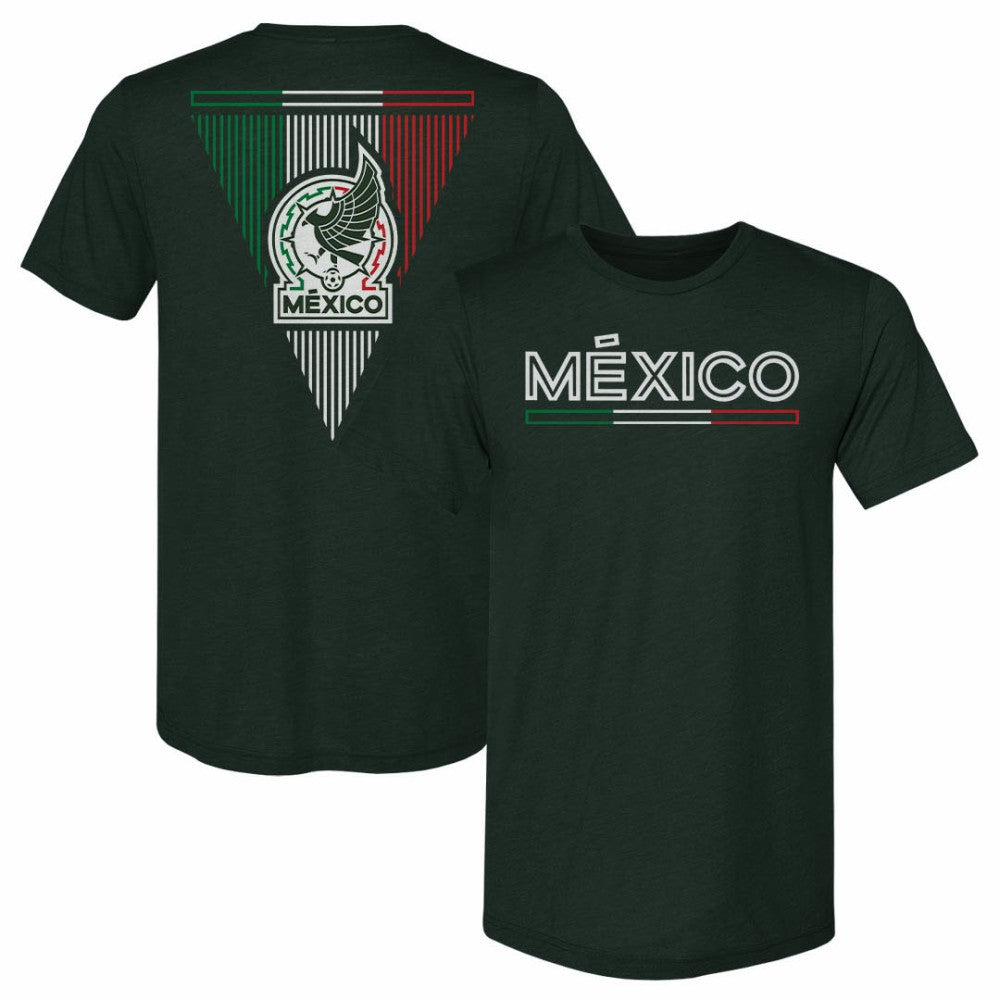 Mexico National Team 500 Level Inline Premium Tri-Blend T-Shirts - Dark Green