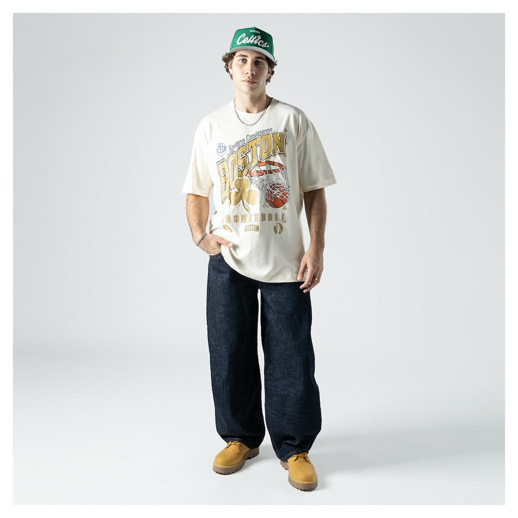 New Era - Boston Celtics Oversized City Edition Remix Vintage T-Shirt - Cream