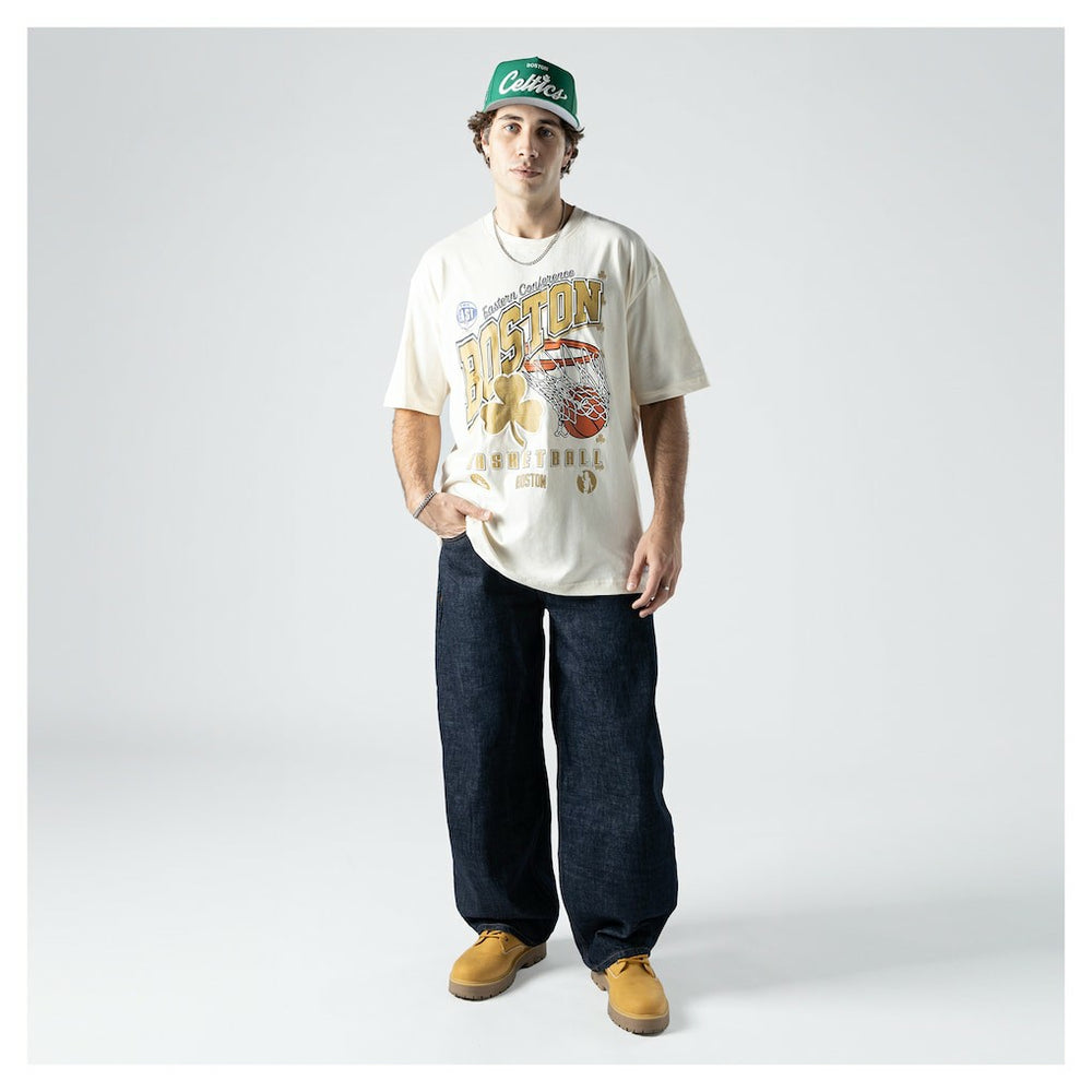New Era - Boston Celtics Oversized City Edition Remix Vintage T-Shirt - Cream