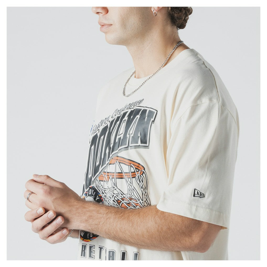 New Era - Brooklyn Nets Oversized City Edition Remix Vintage T-Shirt - Cream