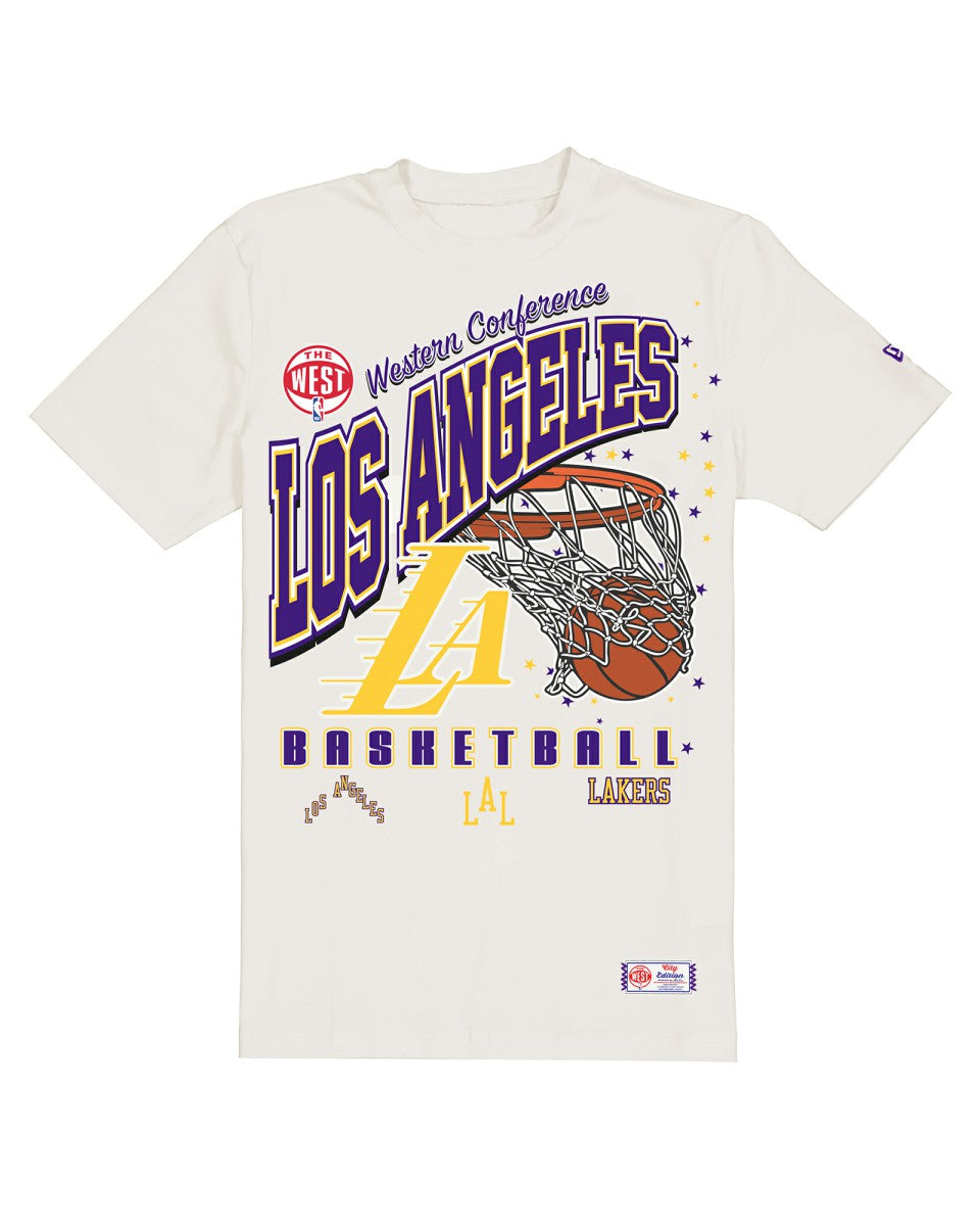 New Era - Los Angeles Lakers Oversized City Edition Remix Vintage T-Shirt - Cream