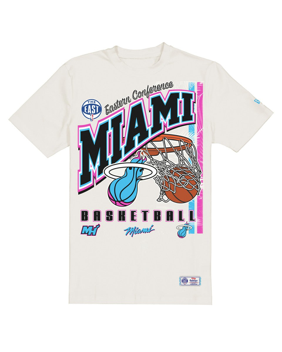 New Era - Miami Heat Oversized City Edition Remix Vintage T-Shirt - Cream