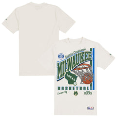 New Era - Milwaukee Bucks Oversized City Edition Remix Vintage T-Shirt - Cream