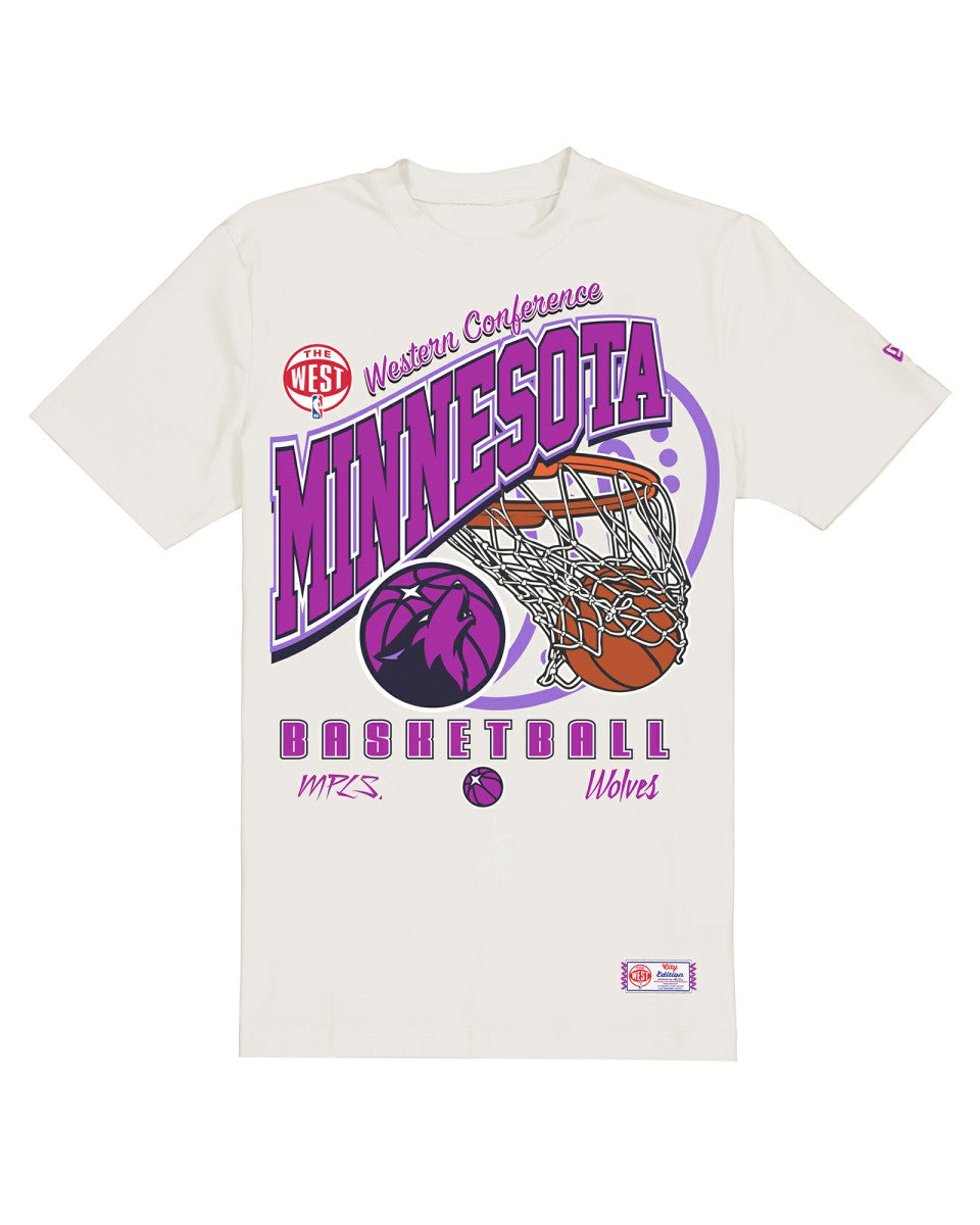New Era - Minnesota Timberwolves Oversized City Edition Remix Vintage T-Shirt - Cream