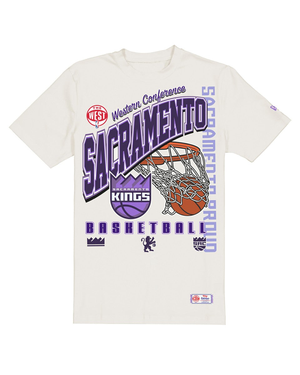 New Era - Sacramento Kings Oversized City Edition Remix Vintage T-Shirt - Cream