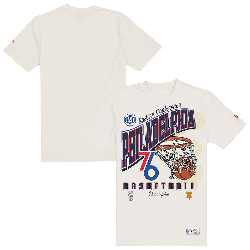 New Era - Philadelphia 76ers Oversized City Edition Remix Vintage T-Shirt - Cream
