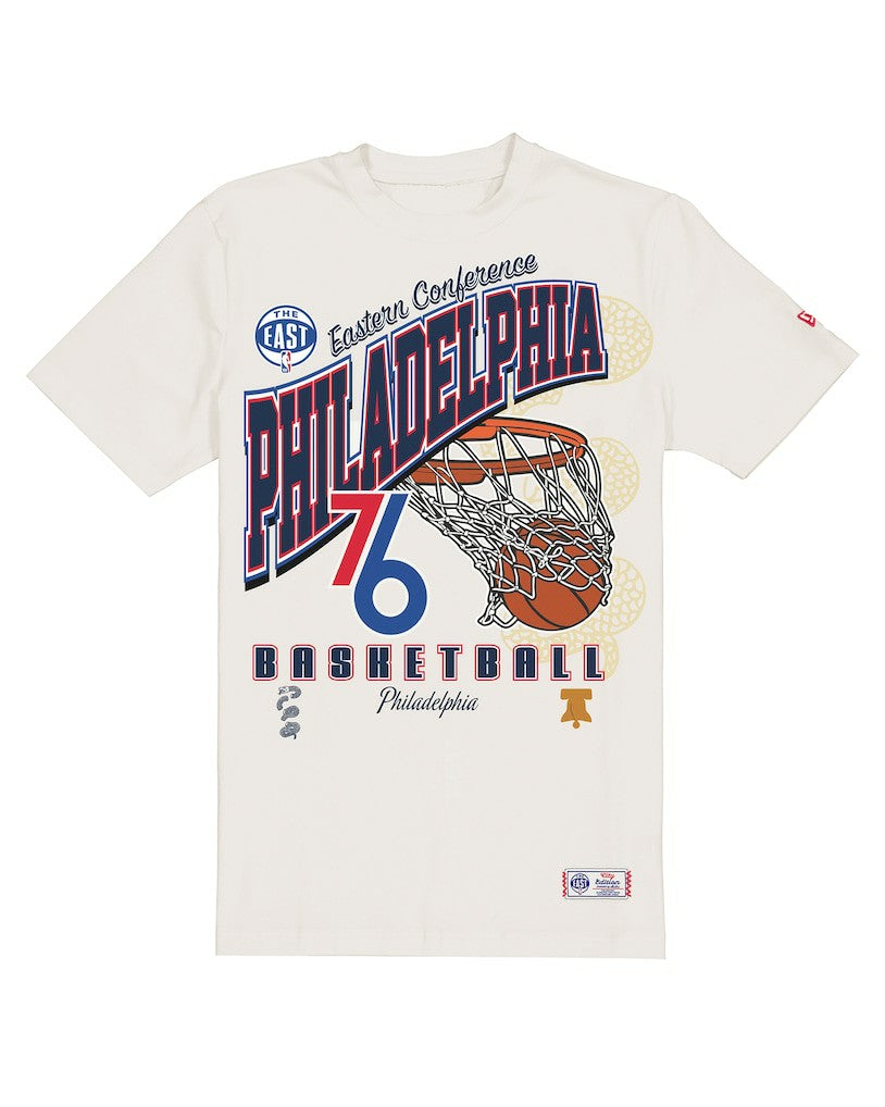 New Era - Philadelphia 76ers Oversized City Edition Remix Vintage T-Shirt - Cream