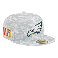 Philadelphia Eagles New Era 2025 Salute to Service Fan Pack 59FIFTY Fitted Hat White - NFL