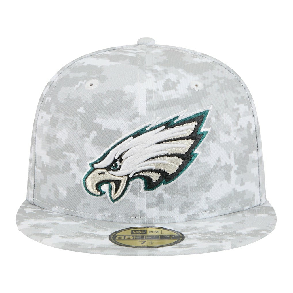 Philadelphia Eagles New Era 2025 Salute to Service Fan Pack 59FIFTY Fitted Hat White - NFL