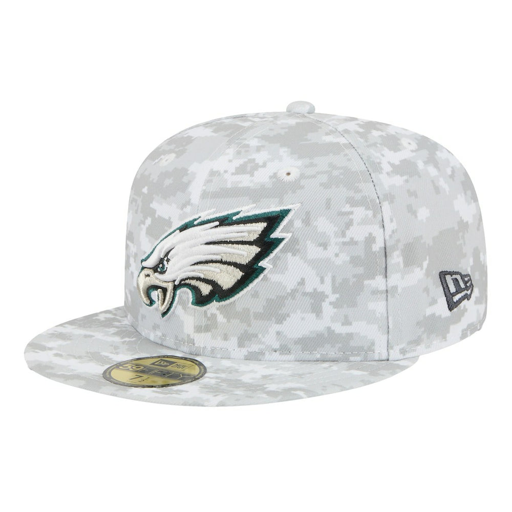 Philadelphia Eagles New Era 2025 Salute to Service Fan Pack 59FIFTY Fitted Hat White - NFL