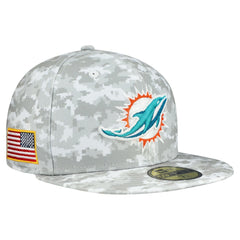 Miami Dolphins New Era 2025 Salute to Service Fan Pack 59FIFTY Fitted Hat White - NFL