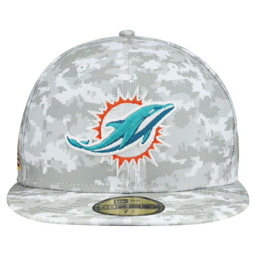 Miami Dolphins New Era 2025 Salute to Service Fan Pack 59FIFTY Fitted Hat White - NFL