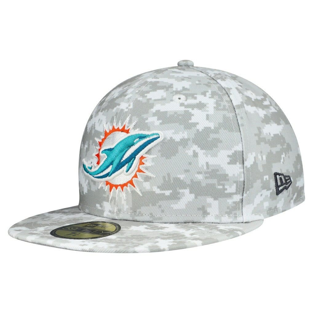 Miami Dolphins New Era 2025 Salute to Service Fan Pack 59FIFTY Fitted Hat White - NFL