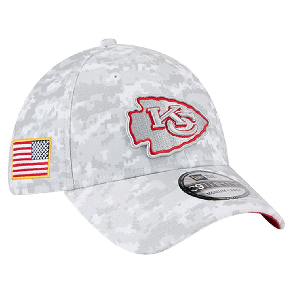 Kansas City Chiefs New Era 2025 Salute to Service Digital Camo Fan Pack 39THIRTY Flex Hat White - NFL