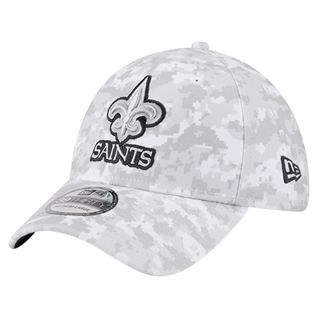 New Orleans Saints New Era 2025 Salute to Service Digital Camo Fan Pack 39THIRTY Flex Hat White - NFL