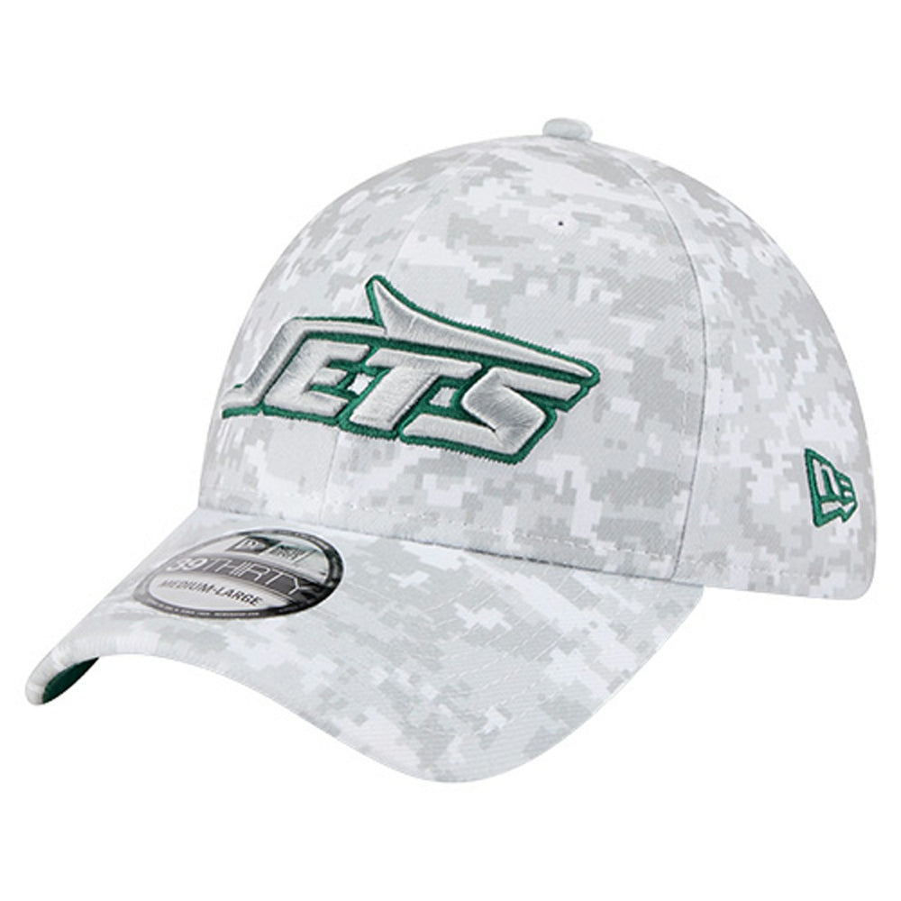 New York Jets New Era 2025 Salute to Service Digital Camo Fan Pack 39THIRTY Flex Hat White - NFL