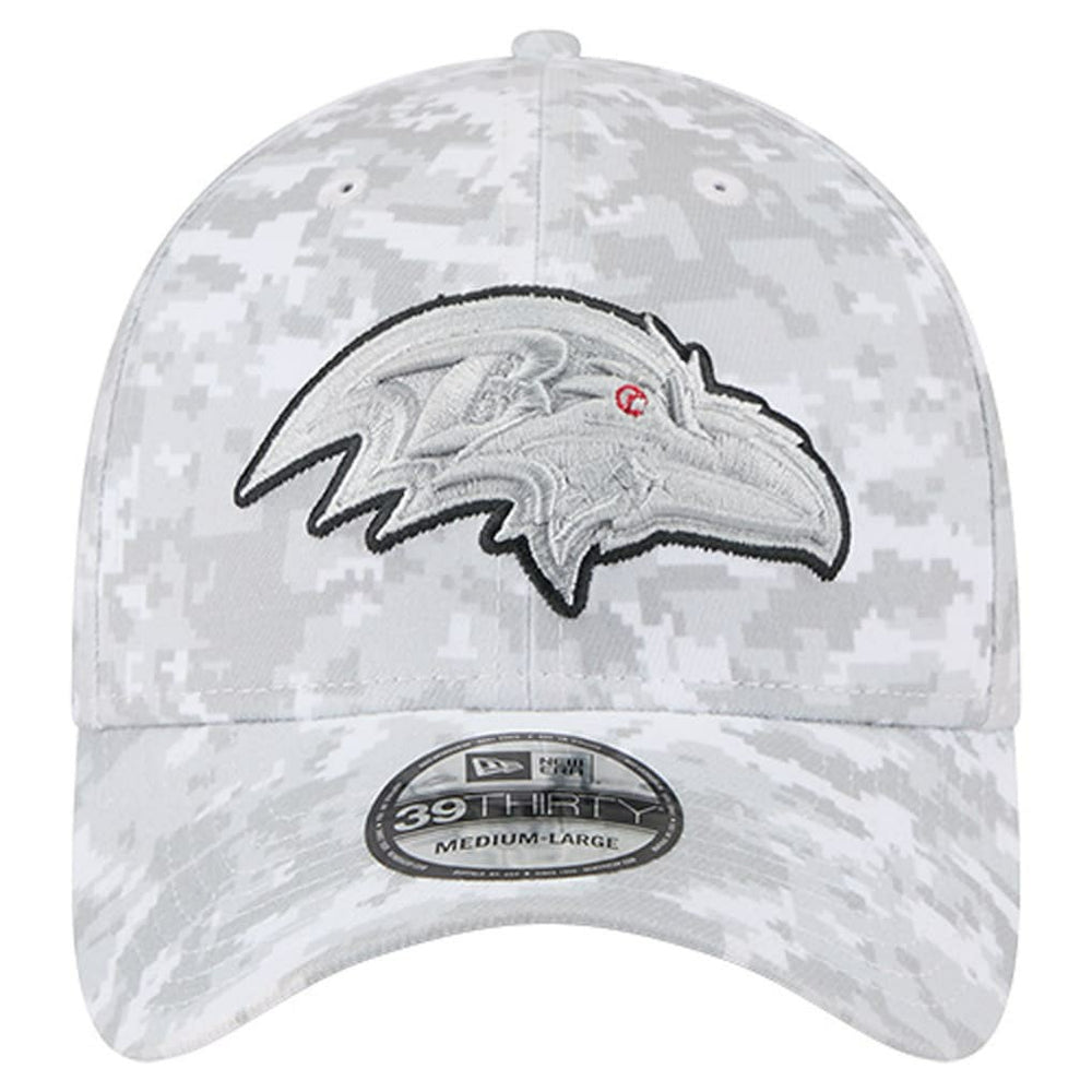 Baltimore Ravens New Era 2025 Salute to Service Digital Camo Fan Pack 39THIRTY Flex Hat White - NFL