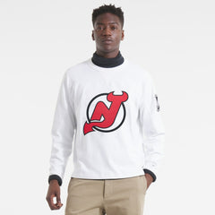 New Jersey Devils - Todd Snyder Heavyweight Long Sleeve Jersey Style T-Shirt White