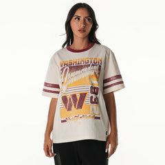 Washington Commanders The Wild Collective Women's Vintage Drop Shoulder Oversized Boyfriend T-Shirt Cream - NFL