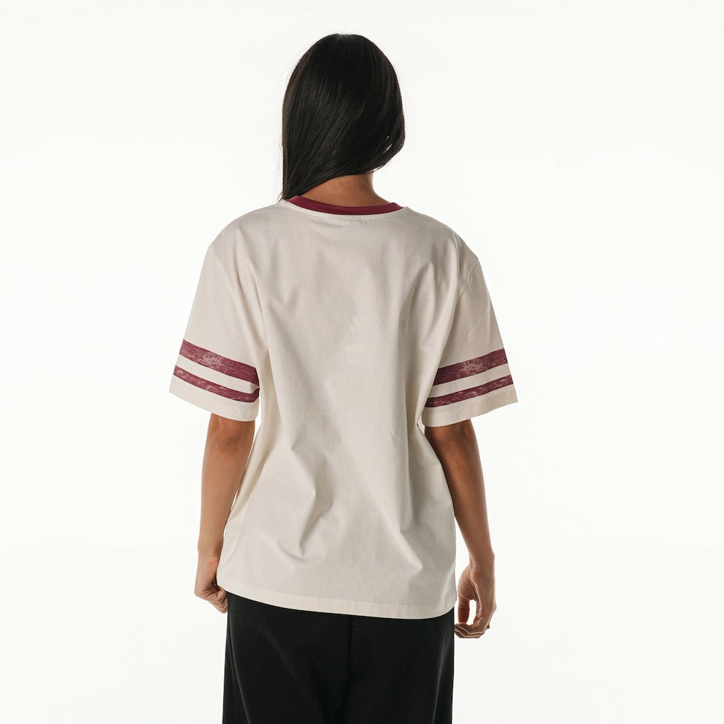Washington Commanders The Wild Collective Women's Vintage Drop Shoulder Oversized Boyfriend T-Shirt Cream - NFL