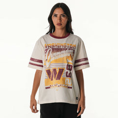 Washington Commanders The Wild Collective Women's Vintage Drop Shoulder Oversized Boyfriend T-Shirt Cream - NFL