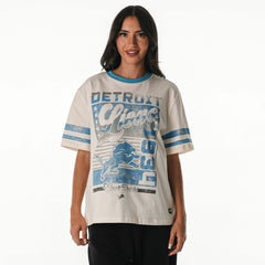 Detroit Lions The Wild Collective Women's Vintage Drop Shoulder Oversized Boyfriend T-Shirt Cream - NFL