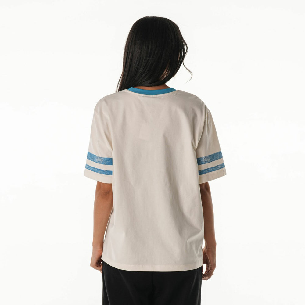 Detroit Lions The Wild Collective Women's Vintage Drop Shoulder Oversized Boyfriend T-Shirt Cream - NFL