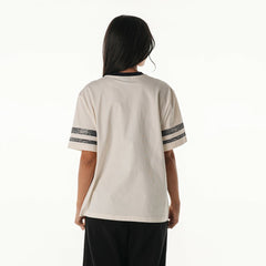 Las Vegas Raiders The Wild Collective Women's Vintage Drop Shoulder Oversized Boyfriend T-Shirt Cream - NFL