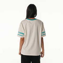 Miami Dolphins The Wild Collective Women's Vintage Drop Shoulder Oversized Boyfriend T-Shirt Cream - NFL
