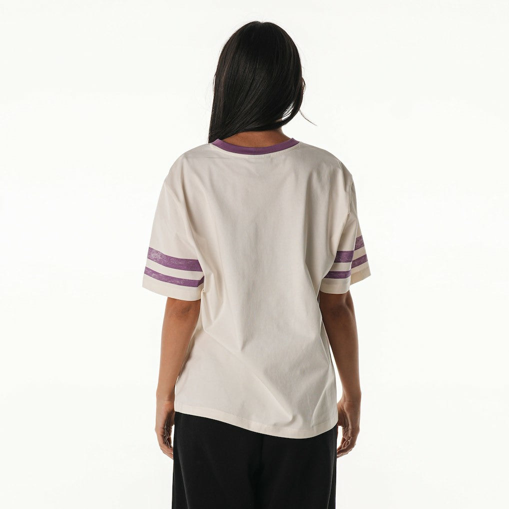 Minnesota Vikings The Wild Collective Women's Vintage Drop Shoulder Oversized Boyfriend T-Shirt Cream - NFL