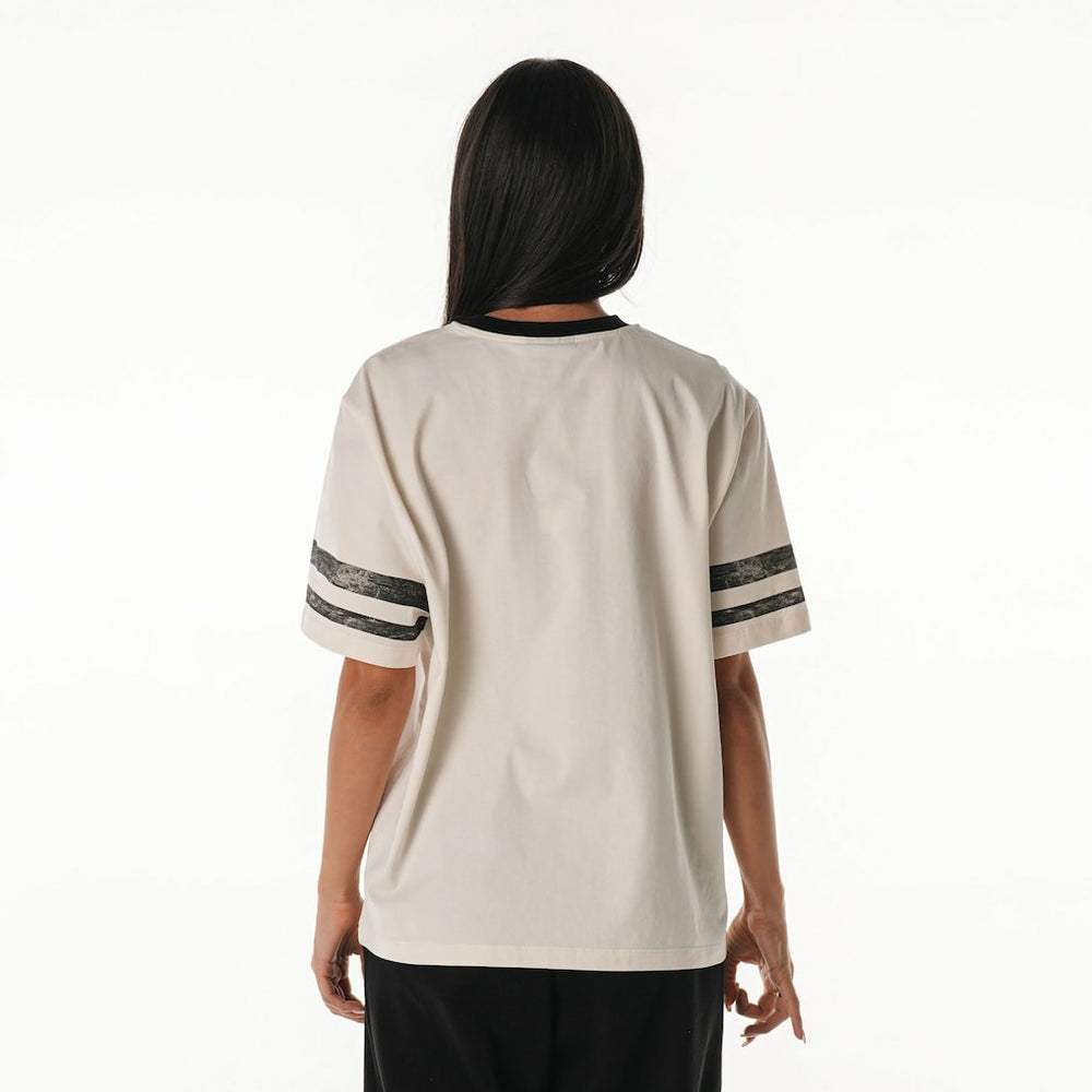 Philadelphia Eagles The Wild Collective Women's Vintage Drop Shoulder Oversized Boyfriend T-Shirt Cream - NFL