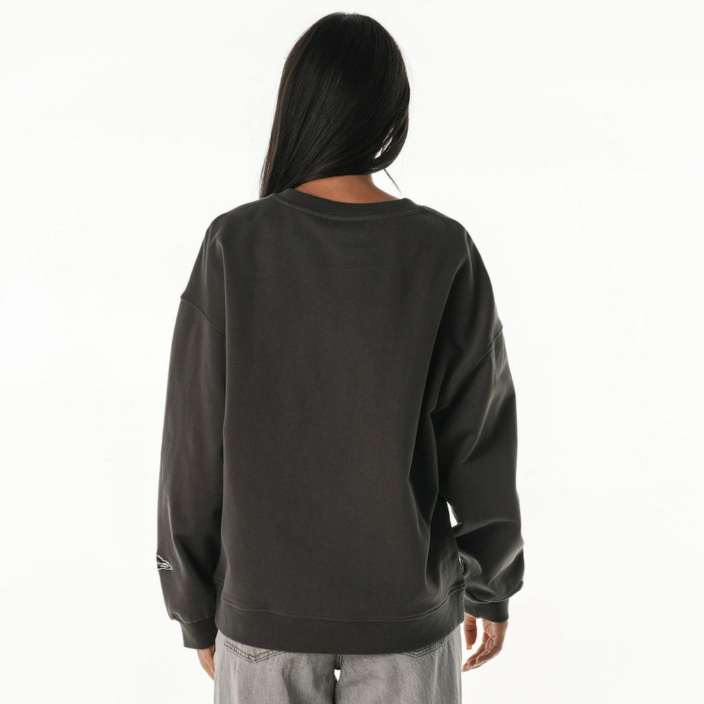 Baltimore Ravens The Wild Collective Women's Rock Crystal Oversized Crewneck Sweatshirt Charcoal - NFL