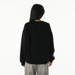Detroit Lions The Wild Collective Women's Rock Crystal Oversized Crewneck Sweatshirt Black - NFL