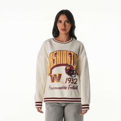Washington Commanders The Wild Collective Women's Oversized Vintage French Terry Sweatshirt Cream - NFL