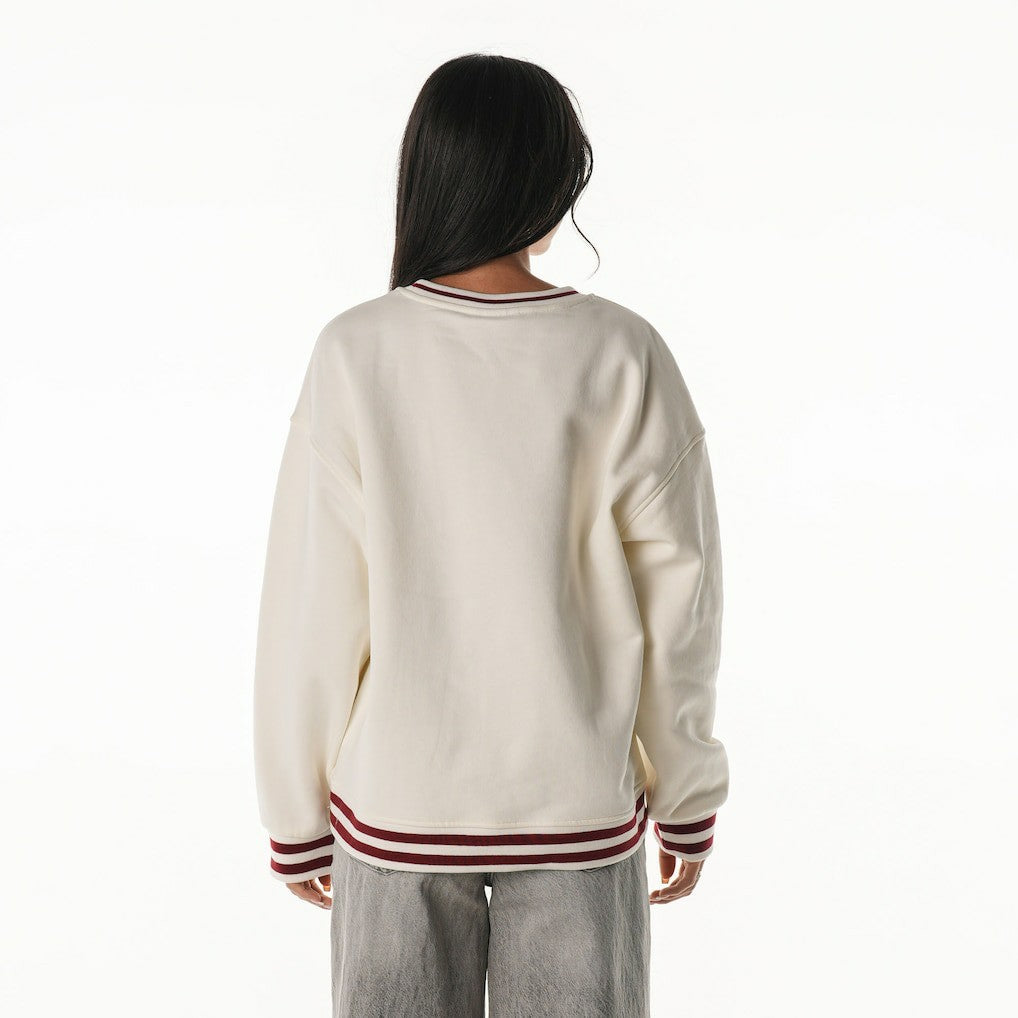 Washington Commanders The Wild Collective Women's Oversized Vintage French Terry Sweatshirt Cream - NFL