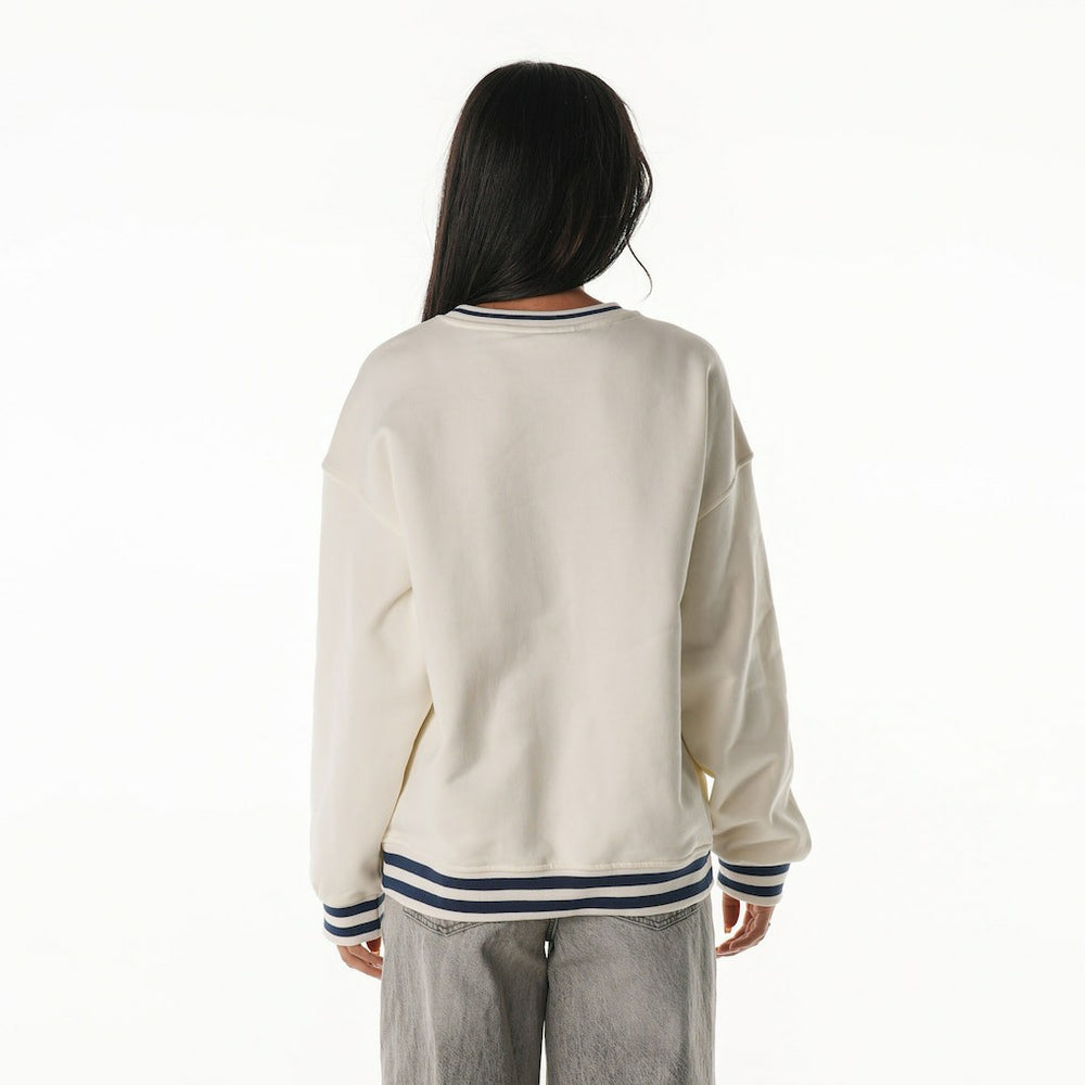 Indianapolis Colts The Wild Collective Women's Oversized Vintage French Terry Sweatshirt Cream - NFL