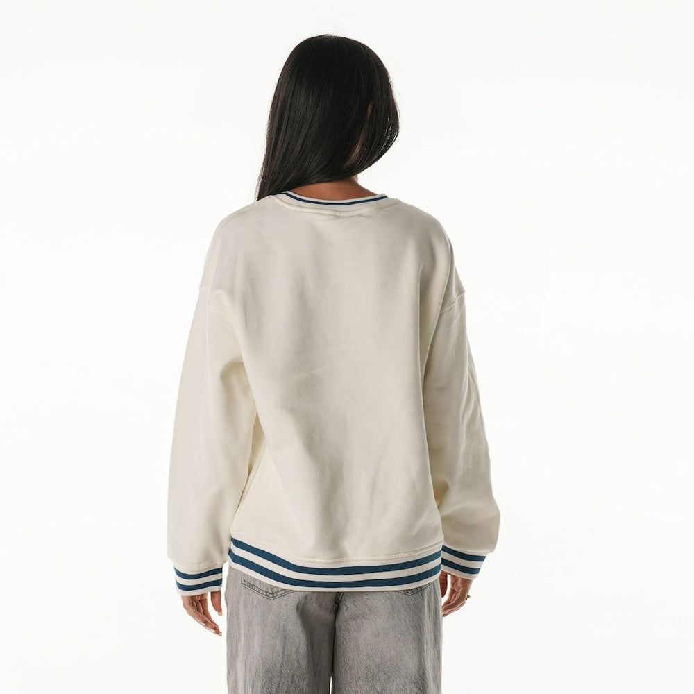 Miami Dolphins The Wild Collective Women's Oversized Vintage French Terry Sweatshirt Cream - NFL