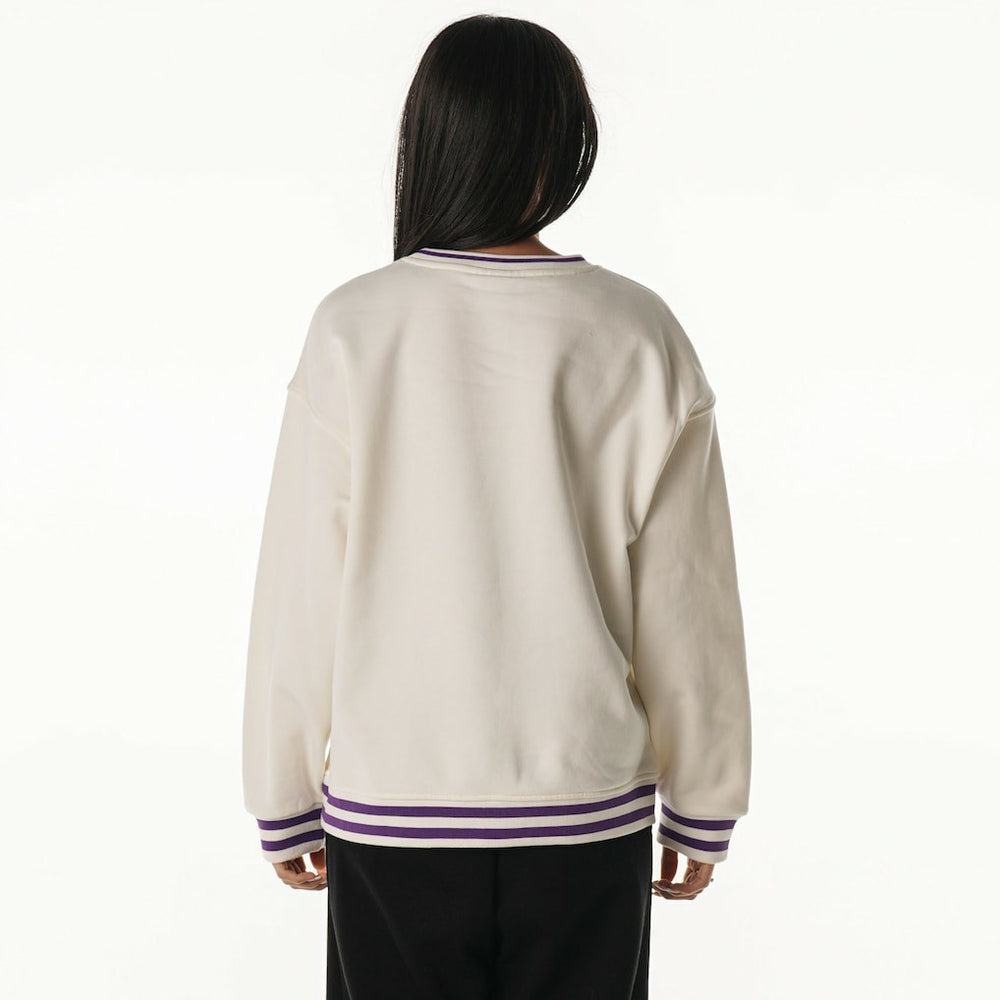 Minnesota Vikings The Wild Collective Women's Oversized Vintage French Terry Sweatshirt Cream - NFL