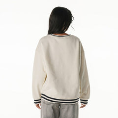 New England Patriots The Wild Collective Women's Oversized Vintage French Terry Sweatshirt Cream - NFL